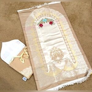 Praying musallah Jai Namaz Area rose gold Soft silk cotton Muslim Islamic  #575